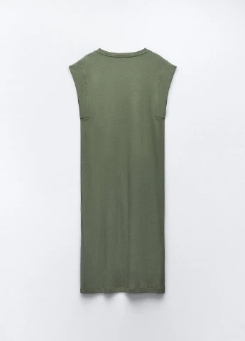 Оливковое (хаки) повседневный платье Zara однотонное