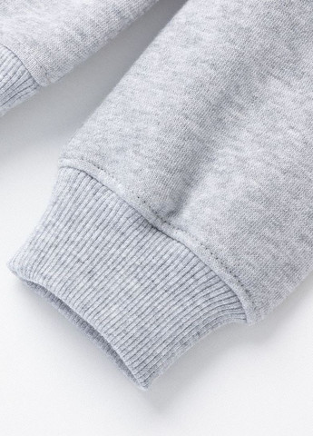 Yumster свитшот утепленный с рисунком и вышивкой, серый рисунок серый кэжуал хлопок