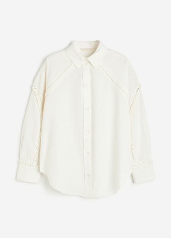 Белая праздничный рубашка однотонная H&M