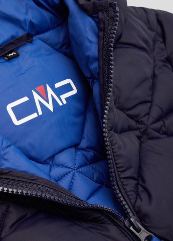 Синяя демисезонная темно-синяя стеганая куртка kid g coat fix hood CMP