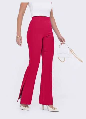 брюки-кльош з розрізами з боків рожеві Dressa (261853365)