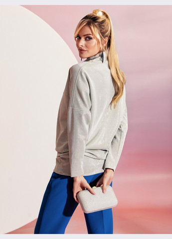 Серый джемпер серого цвета с рукавом "летучая мышь" Dressa