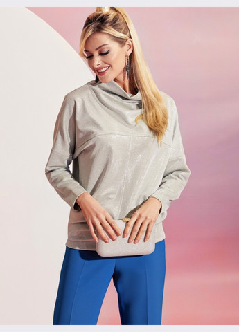 Серый джемпер серого цвета с рукавом "летучая мышь" Dressa