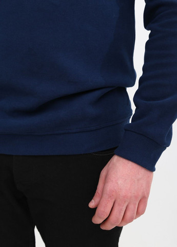 Синяя футболка-поло мужское синее плотное длинный рукав для мужчин MCS однотонная