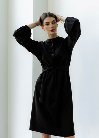 Черное повседневный платье ST-Seventeen однотонное