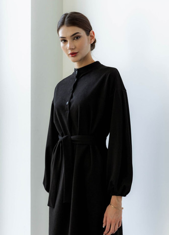 Черное повседневный платье ST-Seventeen однотонное