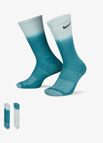 Шкарпетки U NK EVERYDAY PLUS CUSH CREW Зелений, білий unisex 38-42 Nike (262297411)