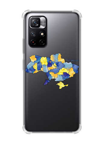 Чехол с утолщёнными углами для Xiaomi Redmi Note 11 5G :: Карта Украины (принт 261) Creative (262002129)