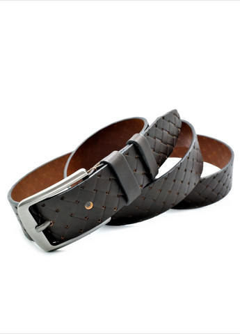 Чоловічий шкіряний ремінь 3,3 х 110-120 см Чорний Weatro (262290889)