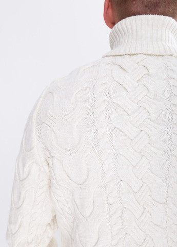 Молочный зимний свитер мужской молочный зимний вязаный косами Pulltonic Прямая