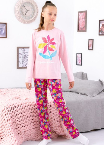 Розовая всесезон пижама для девочки (подростковая) розовый носи свое (6347-043-33-2-v0) реглан + брюки Носи своє