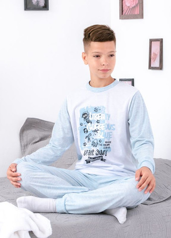 Голубая всесезон пижама для мальчика (подростковая) голубой носи свое (6076-001-33-4-1-v1) реглан + брюки Носи своє