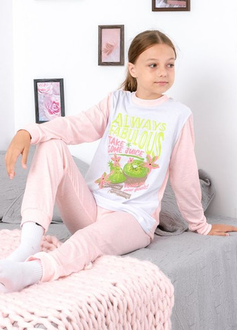 Розовая всесезон пижама для девочки (подростковая) розовый носи свое (6076-001-33-5-1-v2) реглан + брюки Носи своє