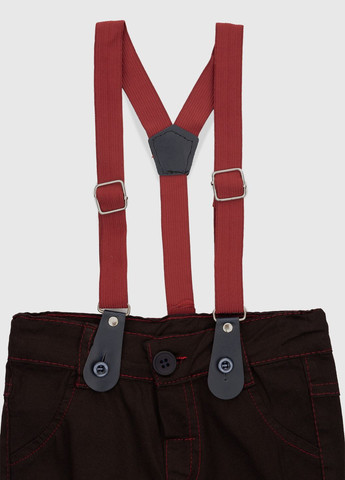 Бордовий демісезонний костюм малявка (боді+сорочка+штани) Pitiki