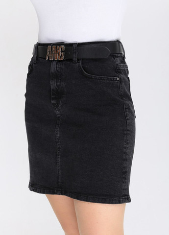 Спідниця жіноча джинсова темно-сіра Angelina Mara трапеция (262086354)