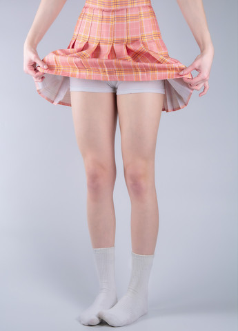 Розовая кэжуал однотонная юбка No Brand плиссе