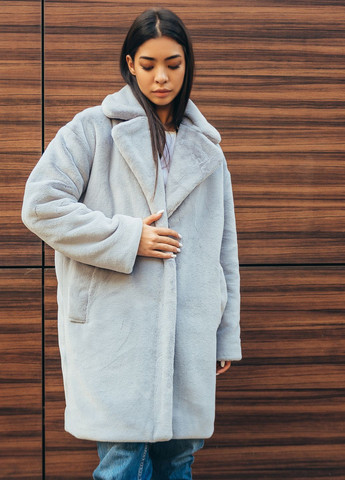 Шуба оверсайз із французького еко хутра сіра SoulKiss 401 (262291333)