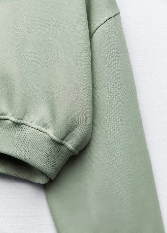 Светло-зеленый свитшот Zara однотонный (262290297)