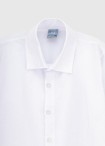 Белая повседневный рубашка однотонная Pitiki