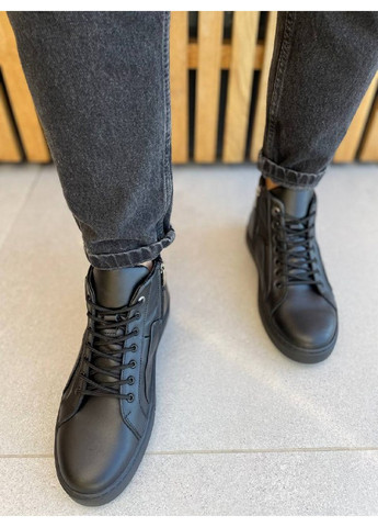 Черные зимние мужские кожаные ботинки 42 VZUTIK