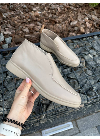 VZUTIK Женские кожаные лоферы 40 бежевый з натуральная кожа, украина — демисезон (262374641)