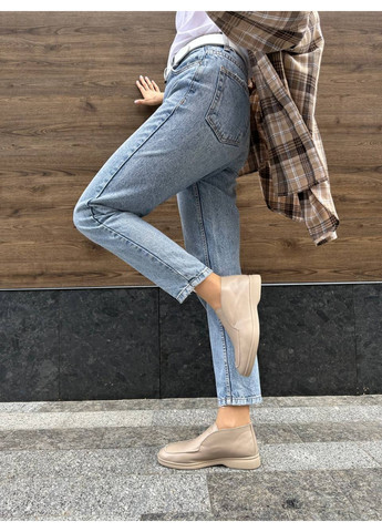 VZUTIK Женские кожаные лоферы 40 бежевый з натуральная кожа, украина — демисезон (262374641)