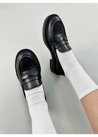 VZUTIK Жіночі шкіряні лофери 39 чорний з натуральна шкіра, україна — демісезон (262374961)