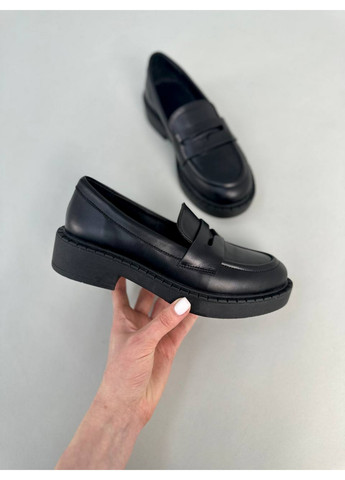 VZUTIK Жіночі шкіряні лофери 39 чорний з натуральна шкіра, україна — демісезон (262374961)