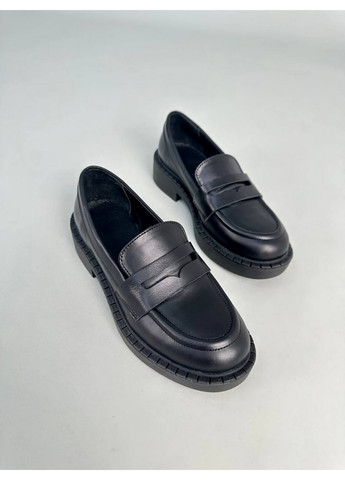 VZUTIK Жіночі шкіряні лофери 39 чорний з натуральна шкіра, україна — демісезон (262374961)