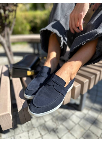 VZUTIK Жіночі замшеві лофери 41 темно-синій з натуральна замша, україна — демісезон (262375157)