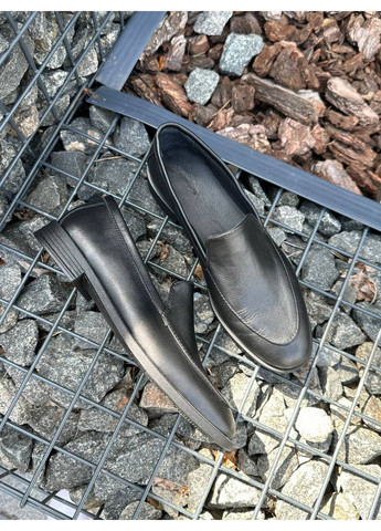 VZUTIK Жіночі шкіряні лофери 38 чорний з натуральна шкіра, україна — демісезон (262374983)