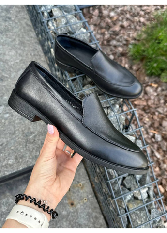 VZUTIK Жіночі шкіряні лофери 38 чорний з натуральна шкіра, україна — демісезон (262374983)