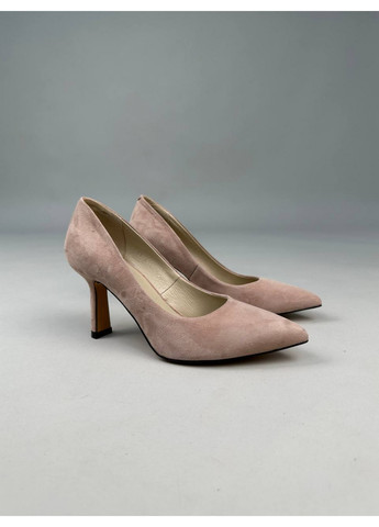 VZUTIK Жіночі велюрові човники 36 бежевий з натуральний велюр, україна — демісезон (262375203)