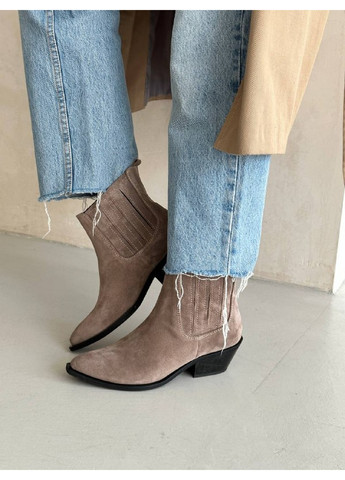 Осенние женские замшевые казаки на каблуке 41 VZUTIK