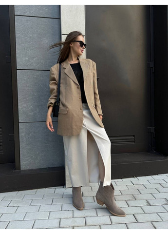 Осенние женские замшевые казаки на каблуке 37 VZUTIK