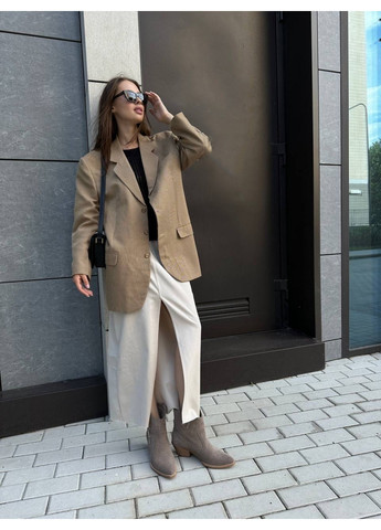 Осенние женские замшевые казаки на каблуке 37 VZUTIK