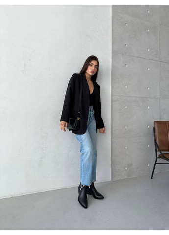 Осенние женские кожаные казаки на каблуке 41 VZUTIK