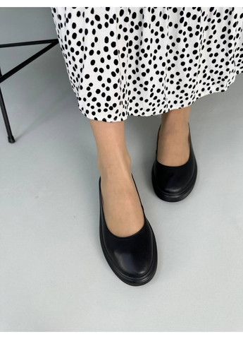 Жіночі жіночі шкіряні балетки 38 VZUTIK | чорні натуральна шкіра (262375689)