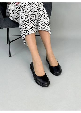 Жіночі жіночі шкіряні балетки 38 VZUTIK | чорні натуральна шкіра (262375689)