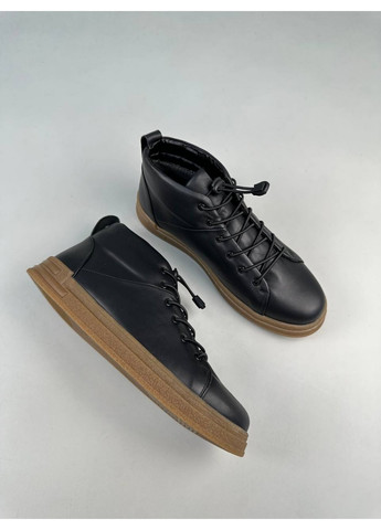 Черные осенние мужские кожаные ботинки 44 VZUTIK