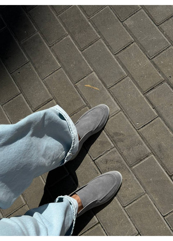 VZUTIK Жіночі замшеві лофери 36 сірий з натуральна замша, україна — демісезон (262378481)