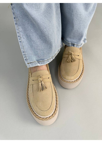 VZUTIK Женские замшевые лоферы 37 песочный з натуральная замша, украина — демисезон (262378421)