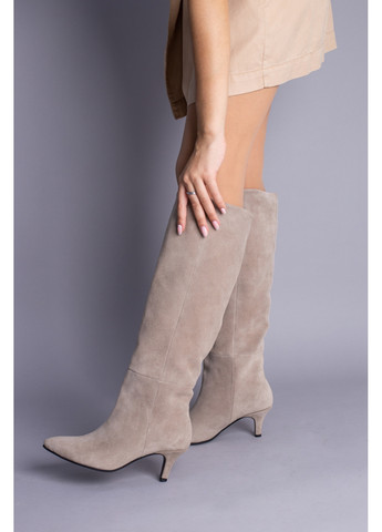 Осенние женские замшевые сапоги-трубы 40 VZUTIK