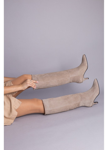 Осенние женские замшевые сапоги-трубы 40 VZUTIK