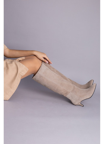 Зимние женские замшевые сапоги-трубы 35 VZUTIK