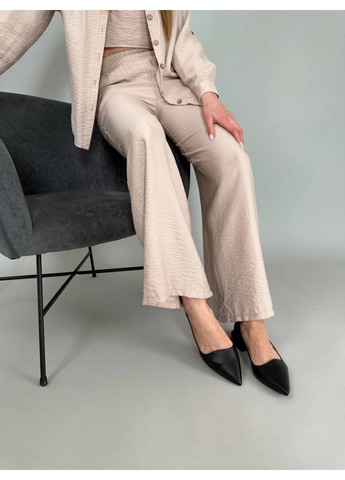 Жіночі жіночі шкіряні балетки 36 VZUTIK | чорні натуральна шкіра (262377356)