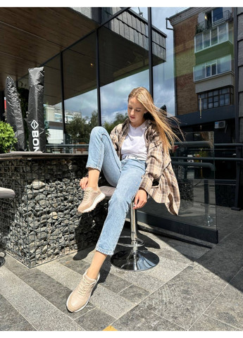 Женские кожаные кроссовки 41 VZUTIK бежевые демисезоны (262376516)