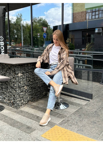 Женские кожаные кроссовки 36 VZUTIK бежевые демисезоны (262376510)