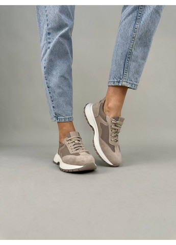 Жіночі замшеві кросівки 36 VZUTIK бежеві демісезони (262376568)