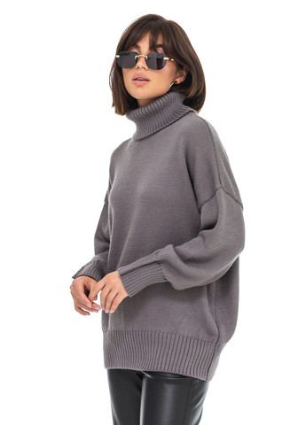 Серый свободный женский свитер SVTR